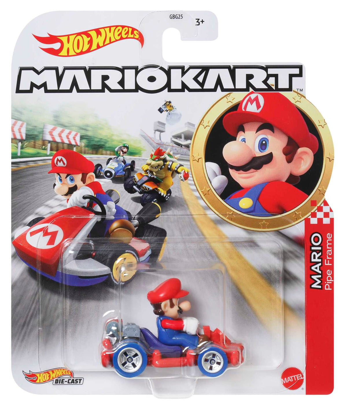 Hot Wheels Mario Kart Vehículo de Juguete Mario Pipe Frame