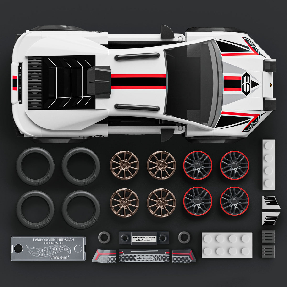 Mattel Brick Shop Hot Wheels Lamborghini Huracan Sterrato Building Toy Kit