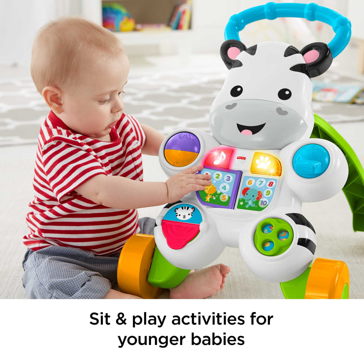 Fisher-Price Learn With Me Zebra Push Walker Musical Activity Toy For Baby & Toddler