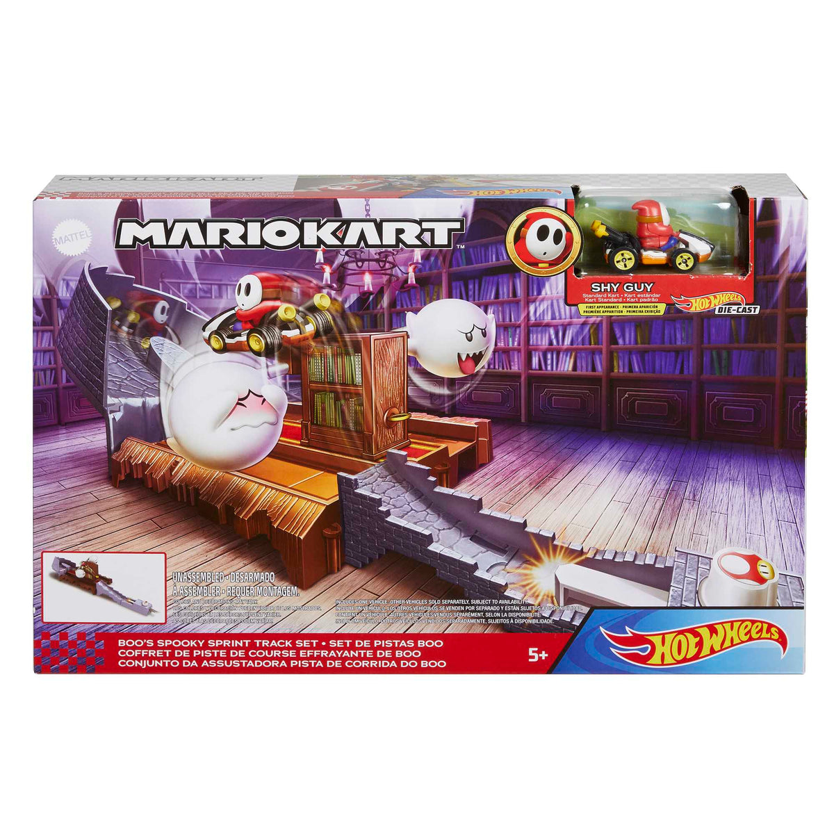 Hot Wheels Mario Kart Pista de Brinquedo Boo