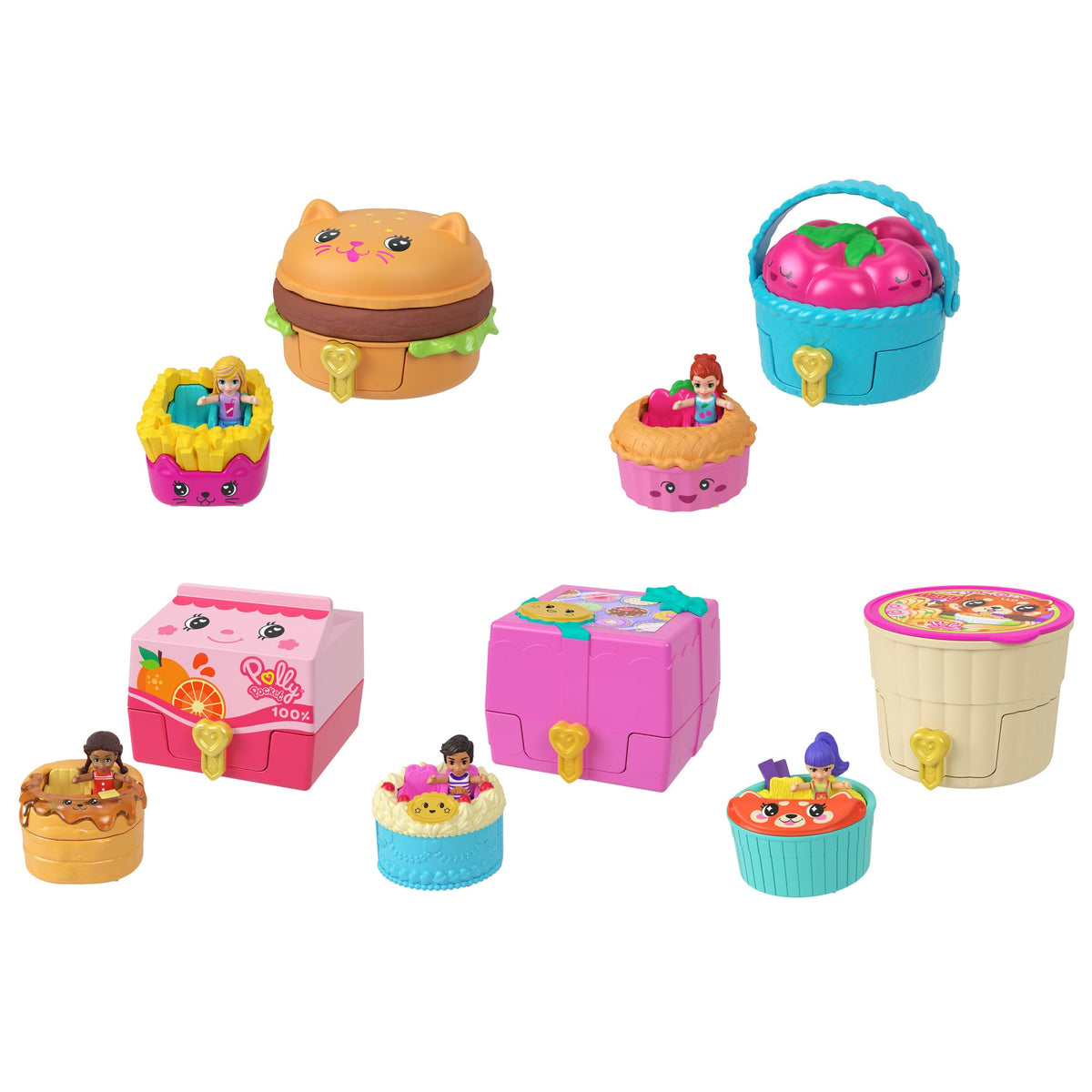 Polly Pocket Set de Juego Compacto Reveal Comidita Rápida