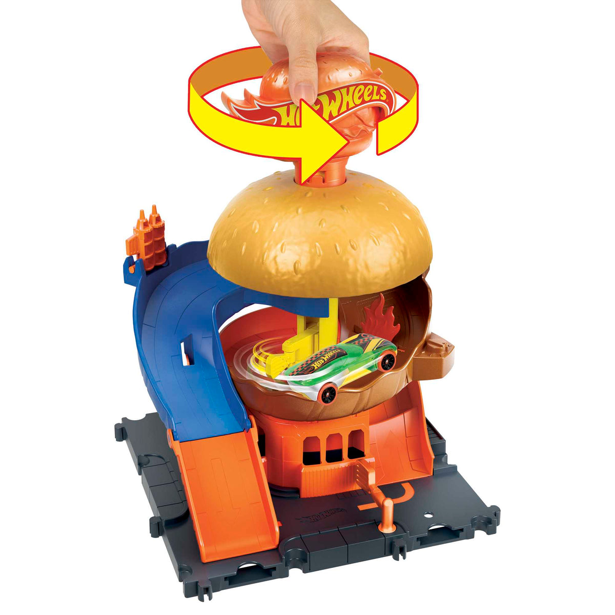 Hot Wheels City Pista de Juguete Tienda de Hamburguesas