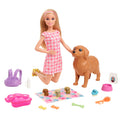 Barbie Doll Newborn Pups Playset With Blonde Doll, Mommy Dog And 3 Puppies, Kids Toys