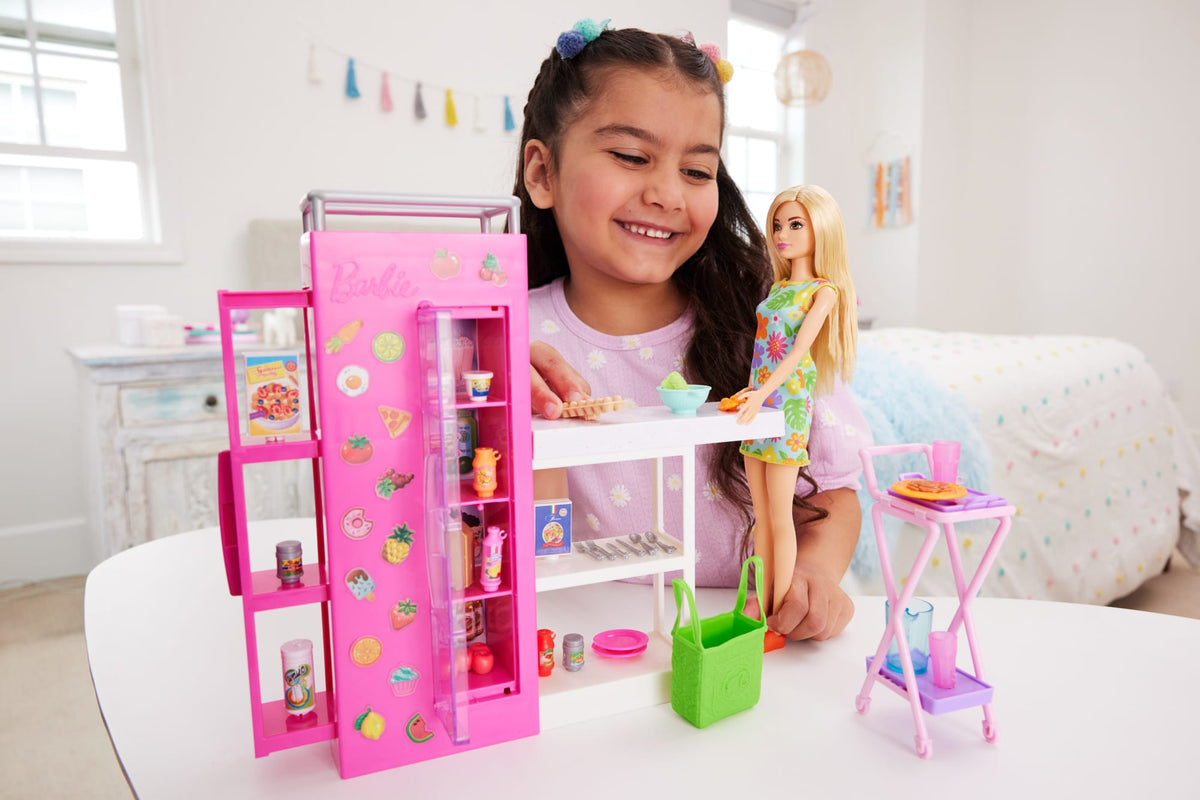 Barbie Doll And Ultimate Pantry Playset, Barbie Kitchen Add-On With 30+ Food-Themed Pieces