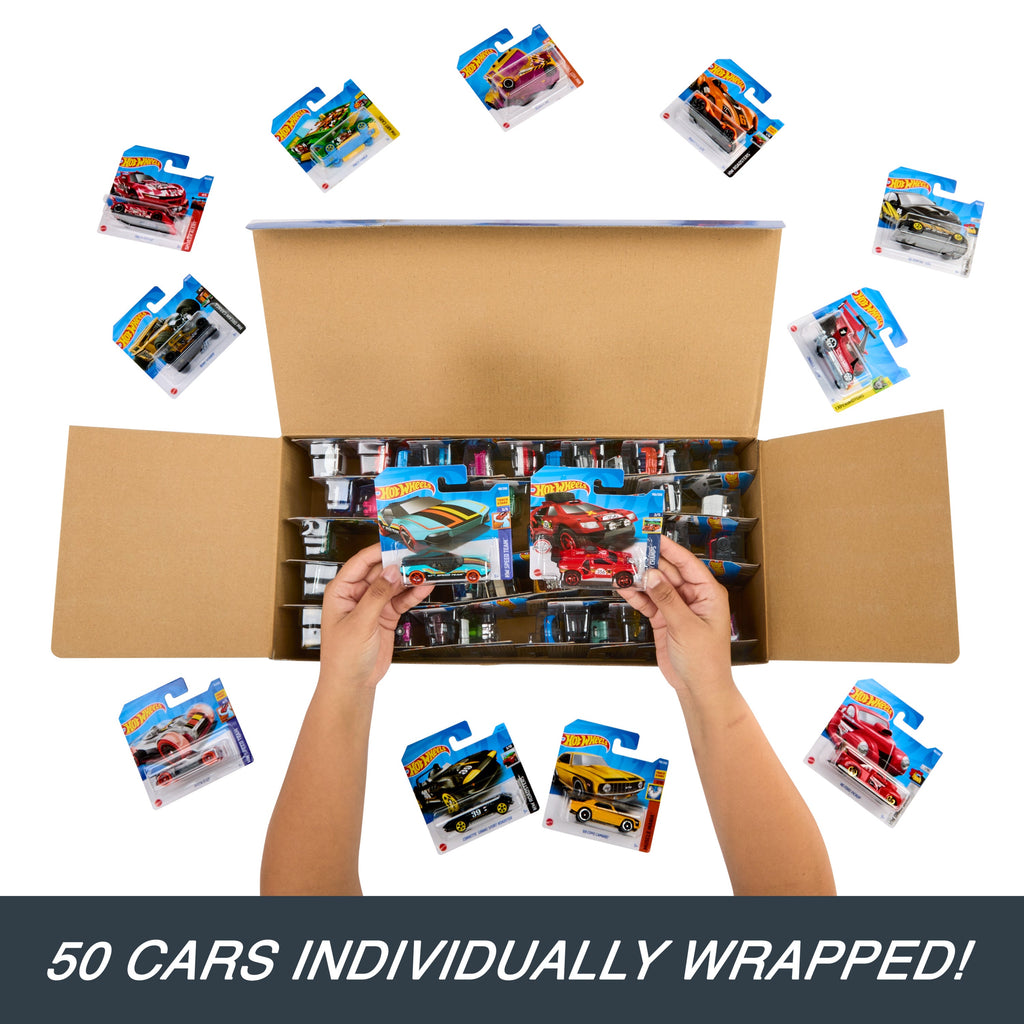Hot Wheels 1:64 Scale Toy Cars & Trucks, 50-Pack