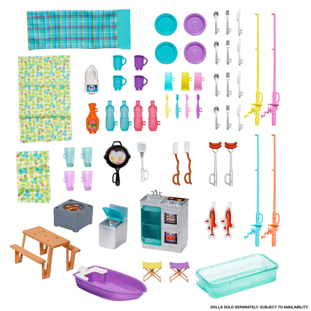 Barbie Camper, Doll Playset With 50 Accessories, Truck, Boat And House, 3-In-1 Dream Camper