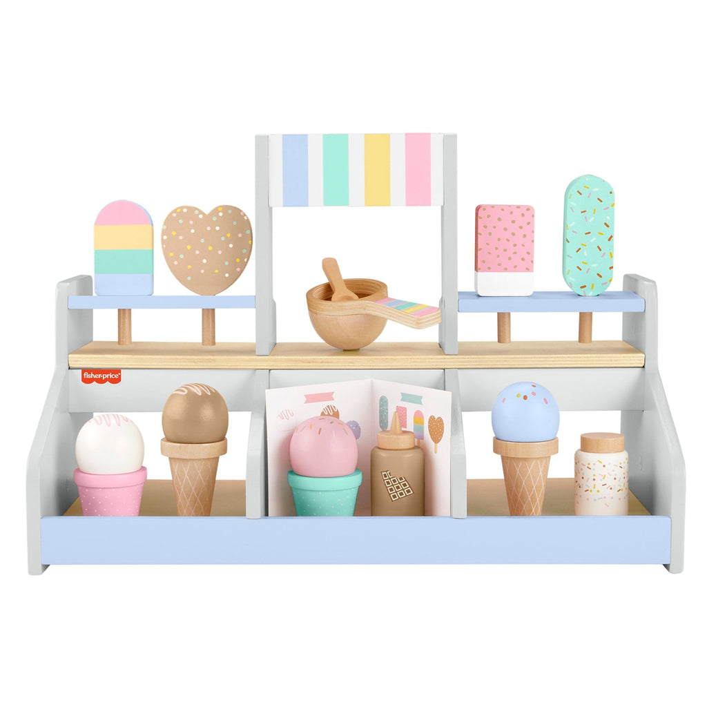 Fisher-Price  Coffret  Bar Laitier en Bois, 18Éléments en Bois