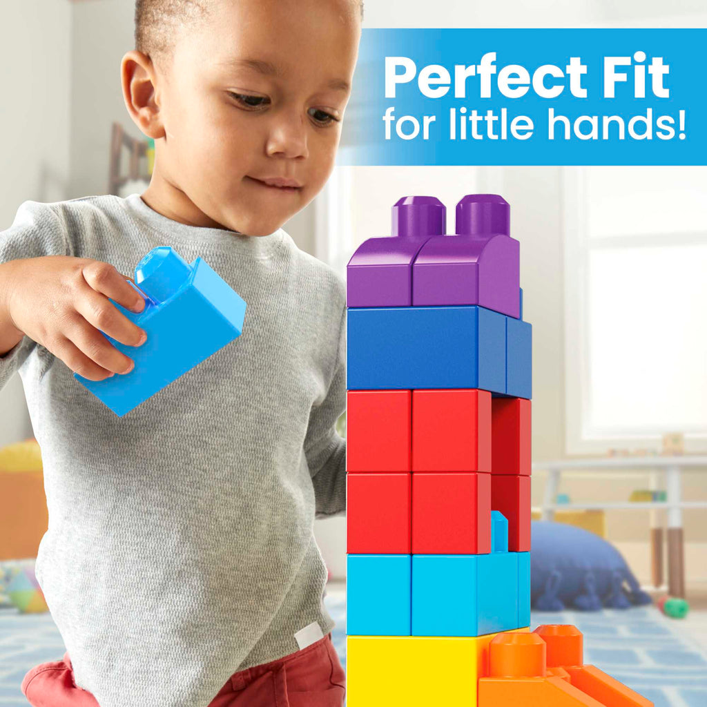 MEGA Bloks Fisher-Price Toy Blocks Blue Big Building Bag With Storage (80 Pieces) For Toddler