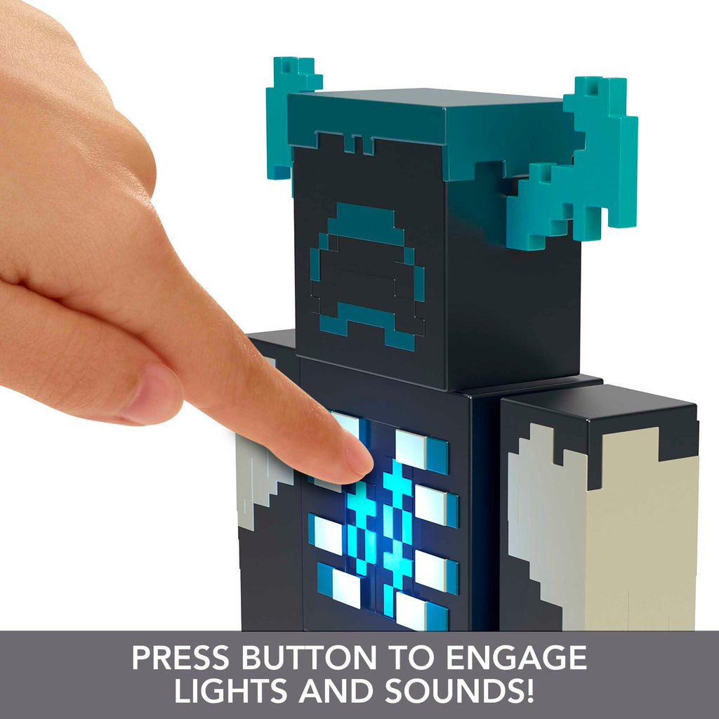 Minecraft Toys Warden Figure With Lights, Sounds And Accessories