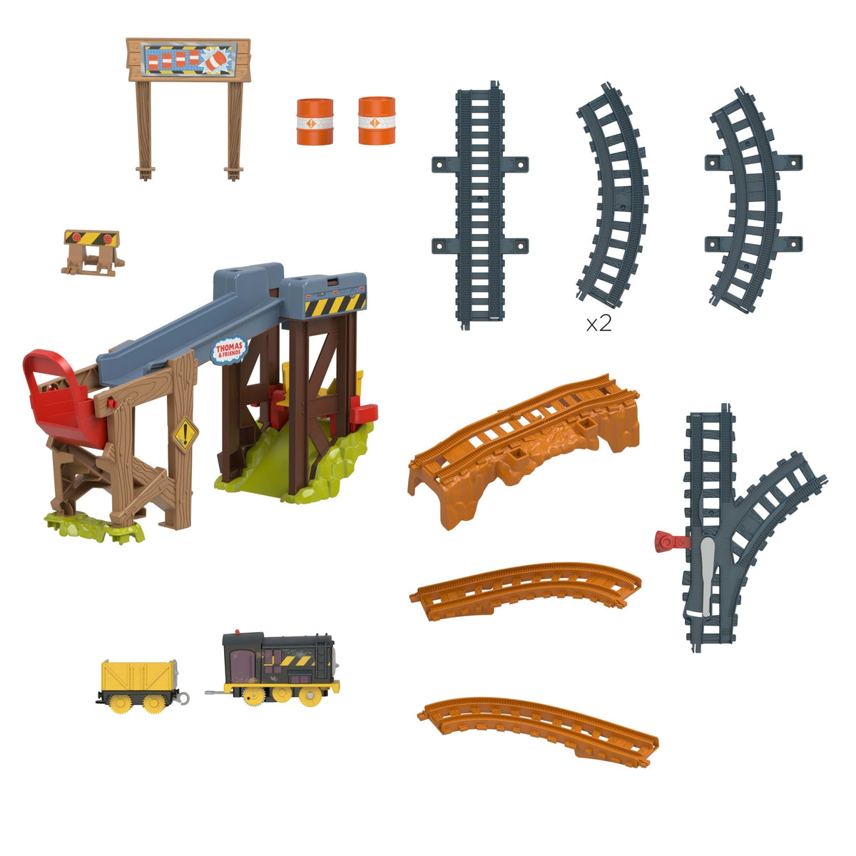 Thomas e Seus Amigos Pista de Brinquedo Motorizada de Construção Diesel