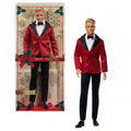 Barbie Signature 2026 Holiday Blonde Ken Collectible Fashion Doll Wearing Full Suit With Red Jacket