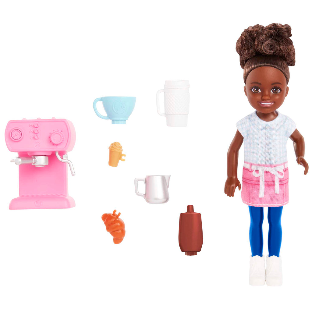 Barbie Toys, Chelsea Doll And Accessories Barista Set, Can Be Small Doll