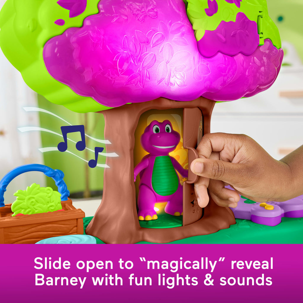Fisher-Price Barney's World Lights & Sounds Treehouse Playset With Figures For Preschool Kids, Multilanguage Version