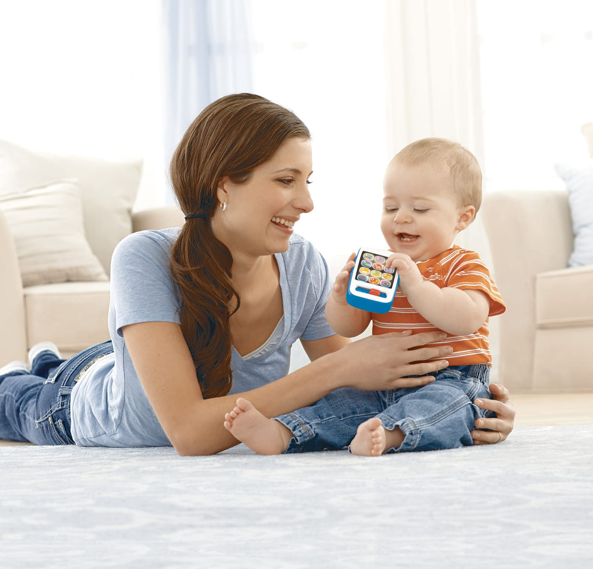 Fisher-Price Ríe y Aprende Juguete para Bebés Smartphone De Aprendizaje Azul
