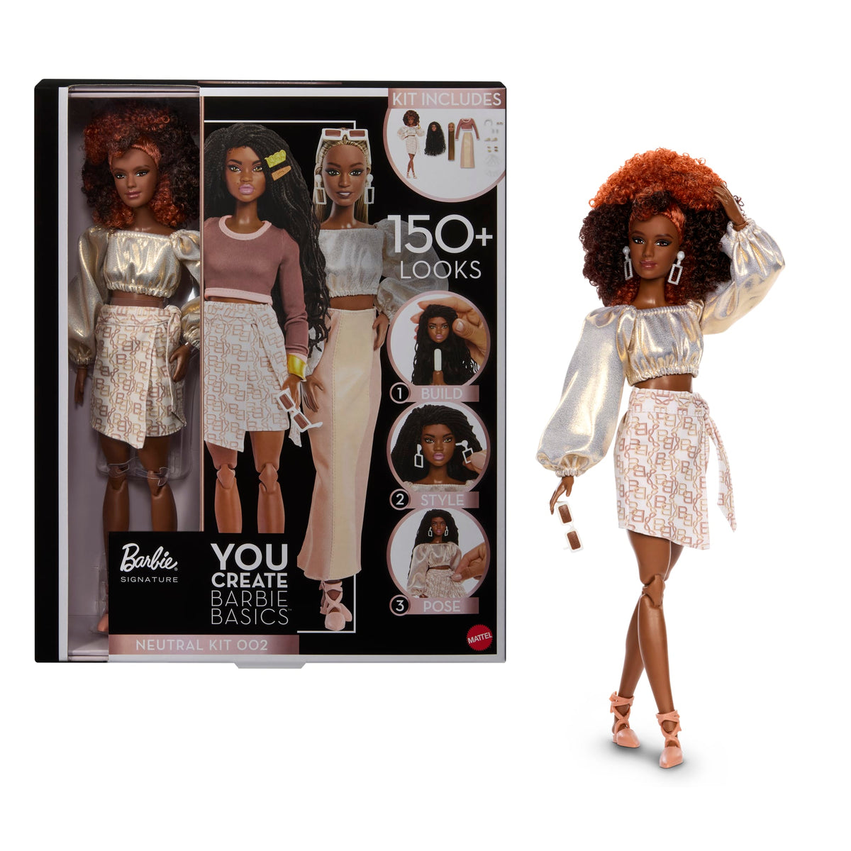 Barbie You Create Barbie Basics Neutral Kit 002, Customizable Fashion Doll & Universal-Fit Clothing | Mattel