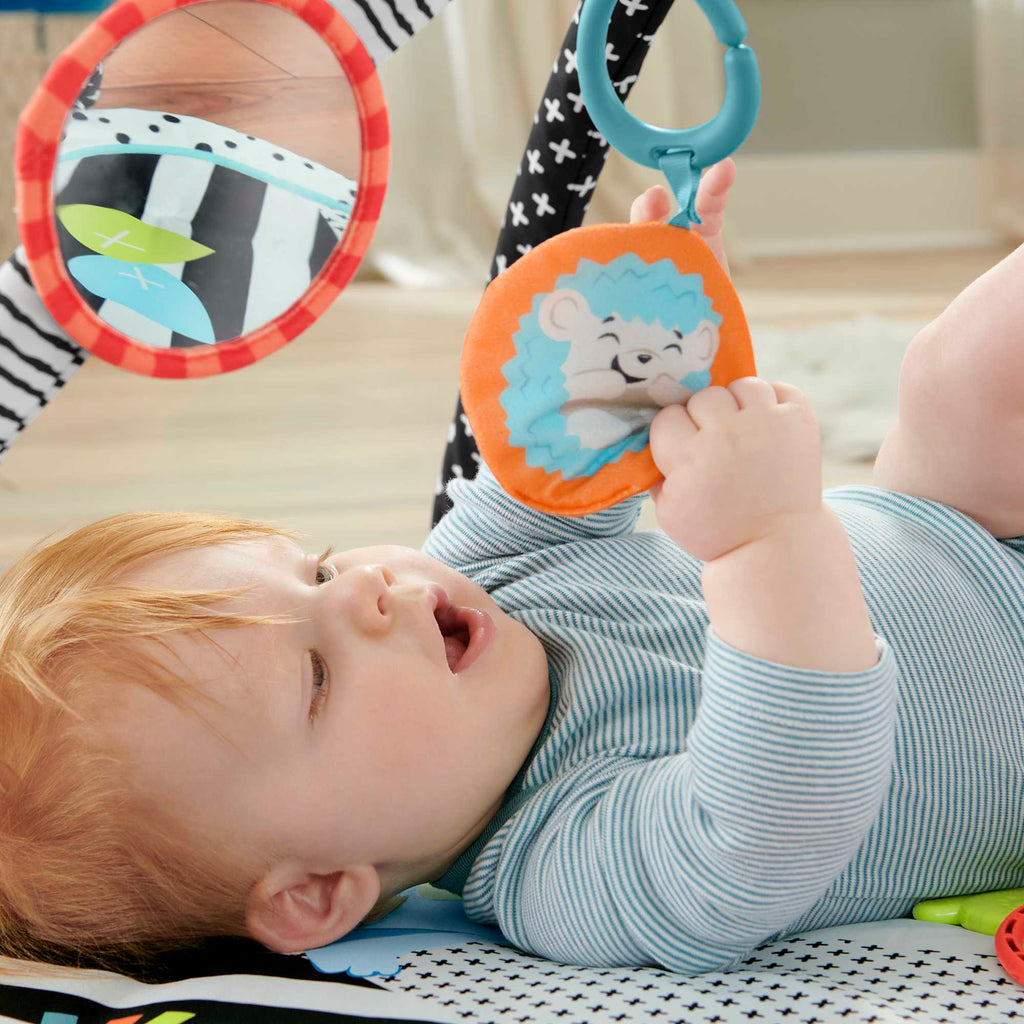 Fisher-Price 3-in-1 Music Glow & Grow Gym, Baby Playmat With Lights & Newborn Sensory Toys