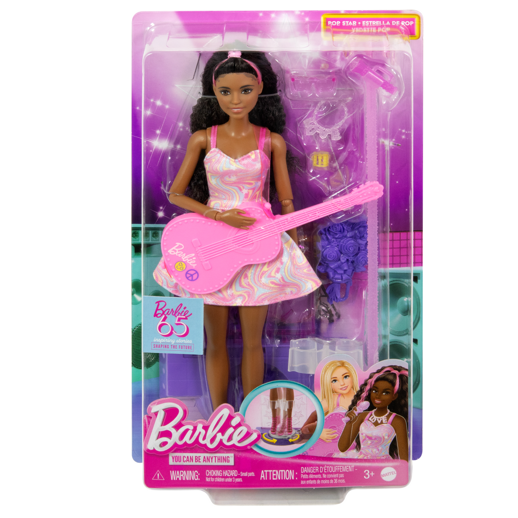 Barbie 65th Anniversary Careers Pop Star Doll & 10 Accessories Including Stage With Movement Feature