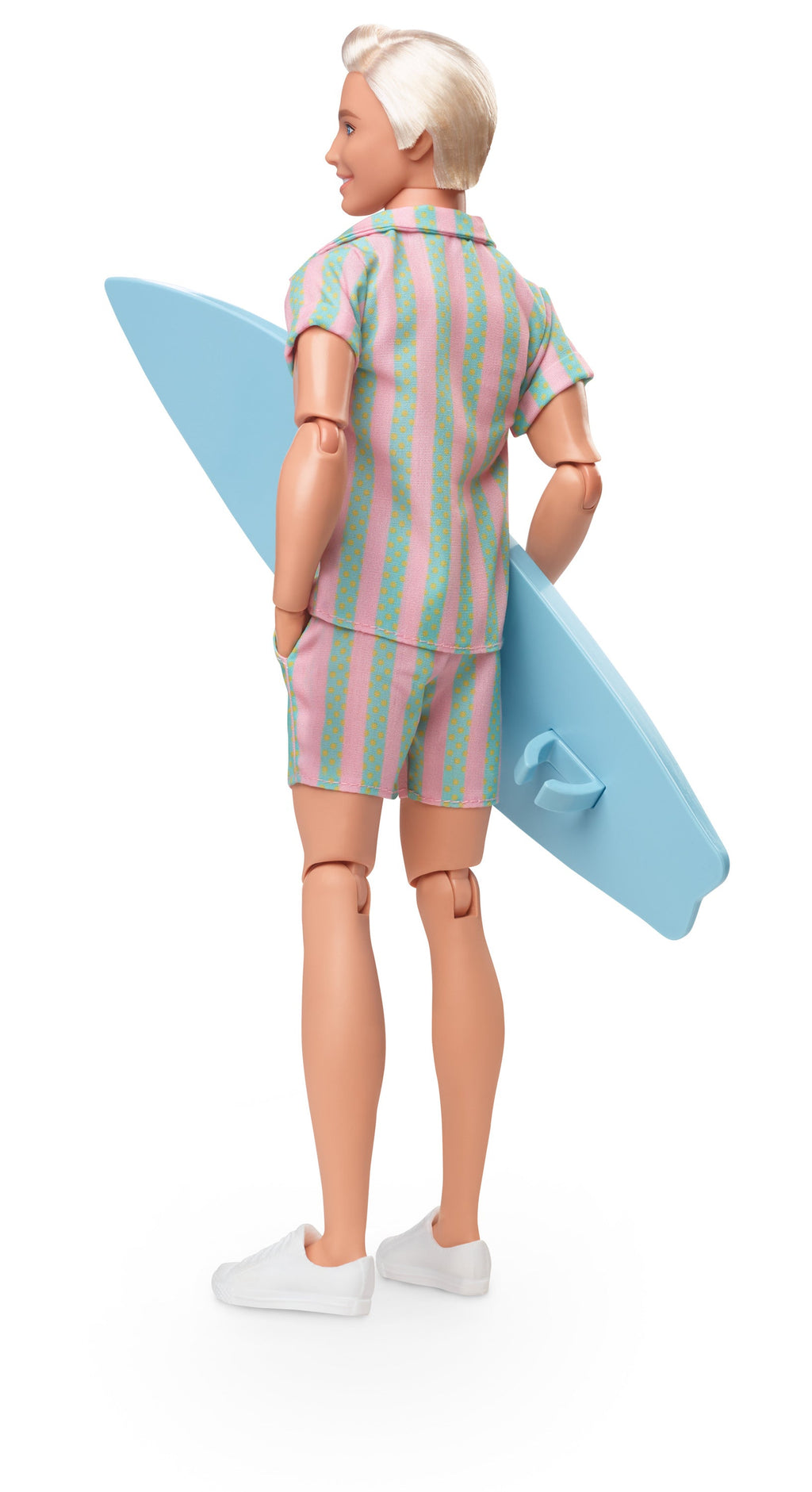 Barbie The Movie Ken Doll Wearing Pastel Striped Beach Matching Set