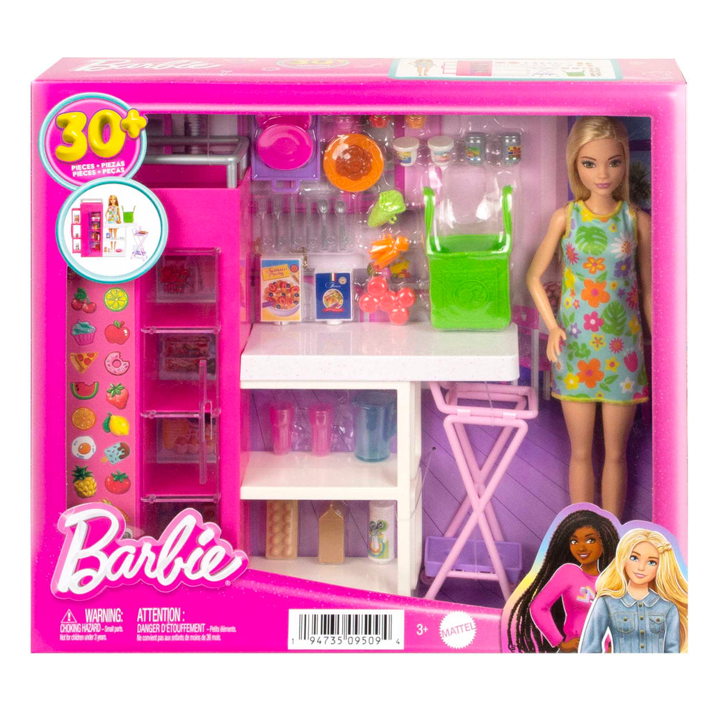 Barbie Doll And Ultimate Pantry Playset, Barbie Kitchen Add-On With 30+ Food-Themed Pieces