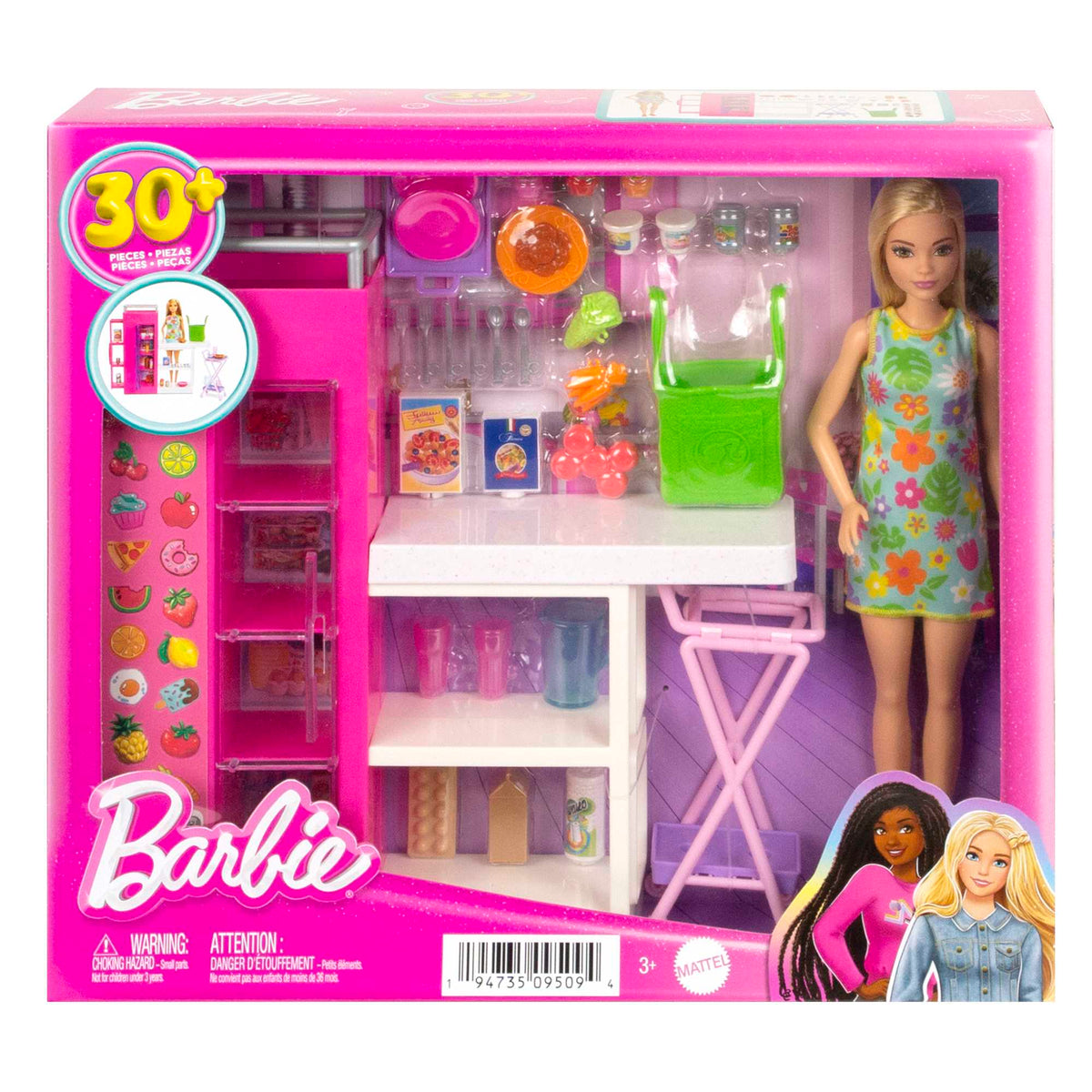 Barbie Doll And Ultimate Pantry Playset, Barbie Kitchen Add-On With 30+ Food-Themed Pieces