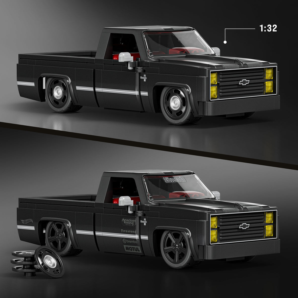 Mattel Brick Shop Hot Wheels Juguete de Construcción Speed '83 Chevy Silverado