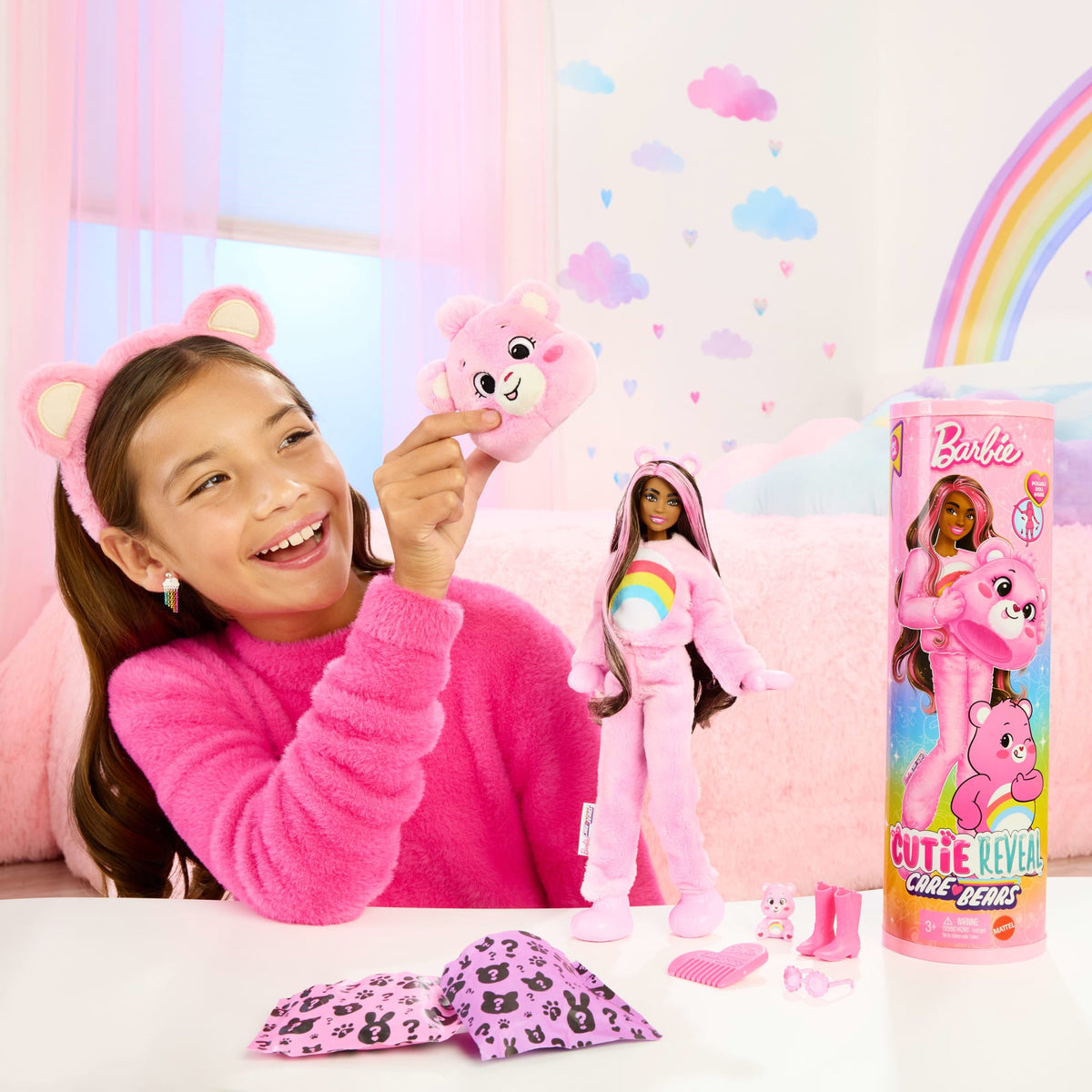 Barbie Cutie Reveal Muñeca Ositos Cariñositos Rosa