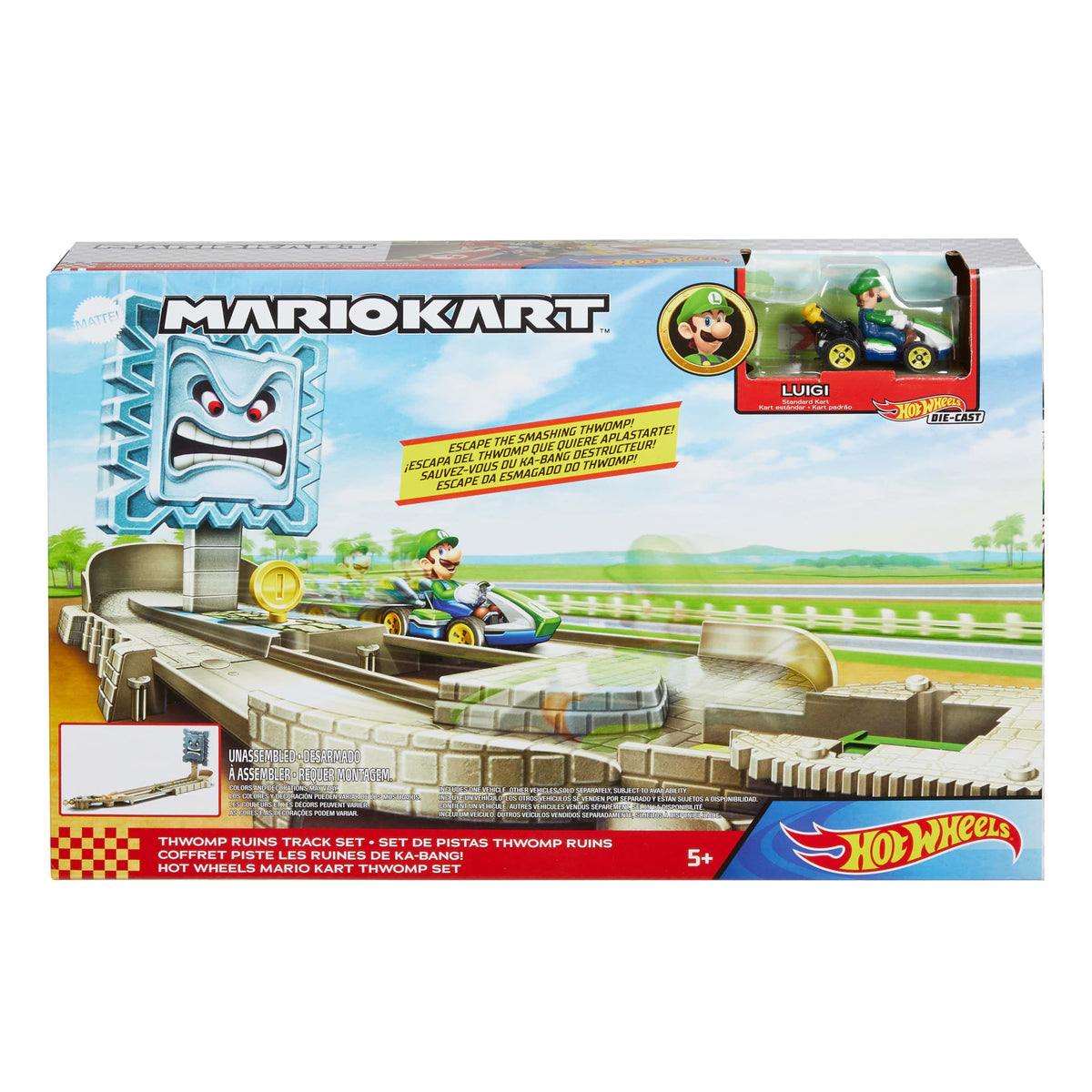Hot Wheels Mario Kart Pista de Juguete Thwomp