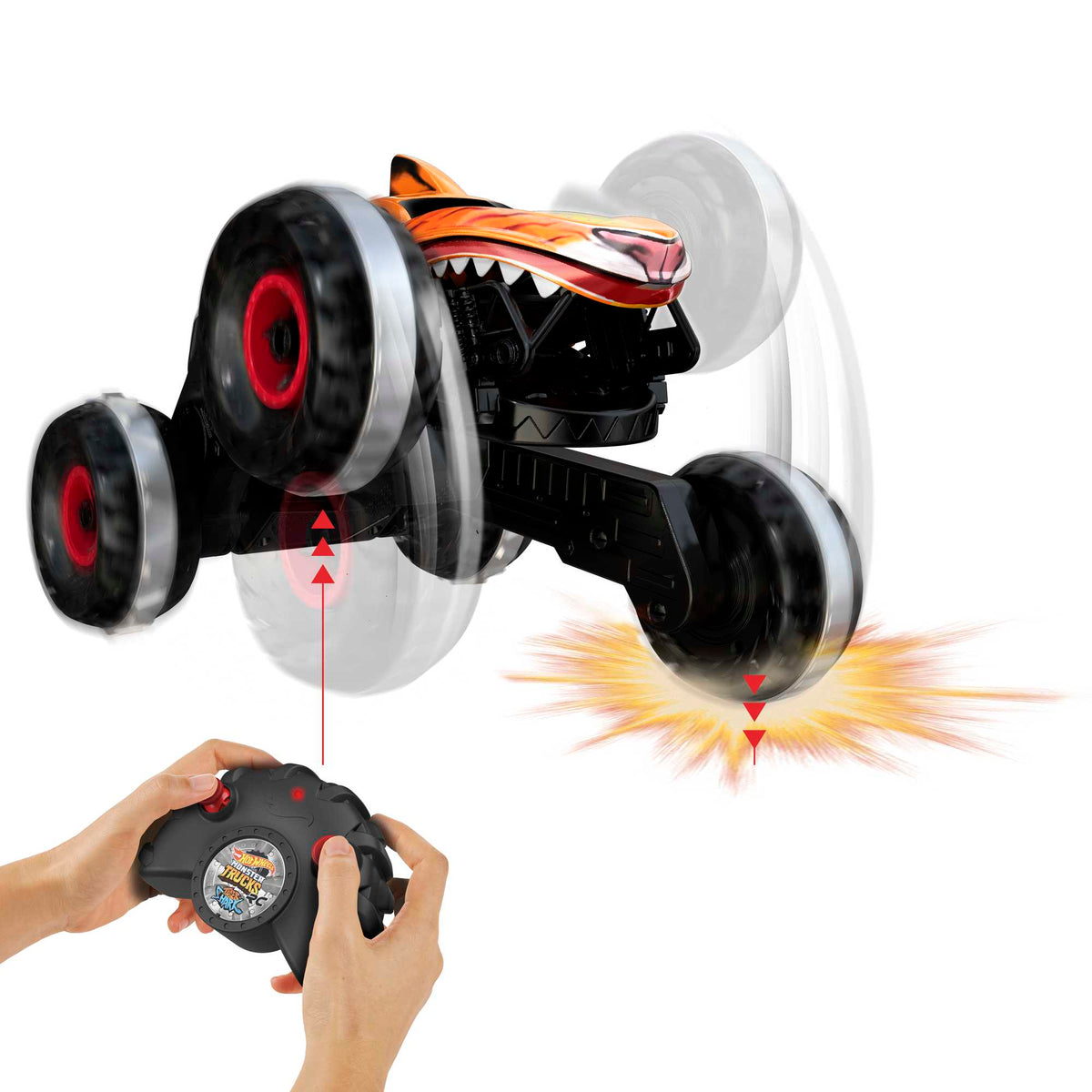 Hot Wheels Monster Trucks Véhicule Téléguidé HW Unstoppable Tiger Shark