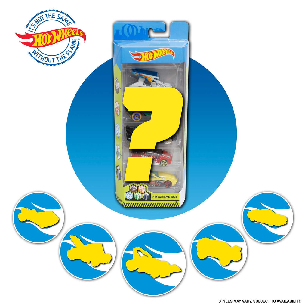 Hot Wheels Die Cast Basics Vehículo de Juguete Paquete de 5 Autos