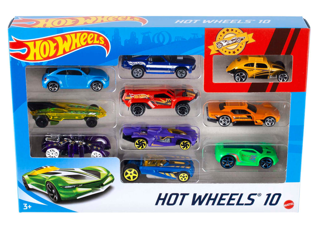 Hot Wheels Set Of 10 1:64 Scale Toy Trucks And Cars For Kids & Collectors