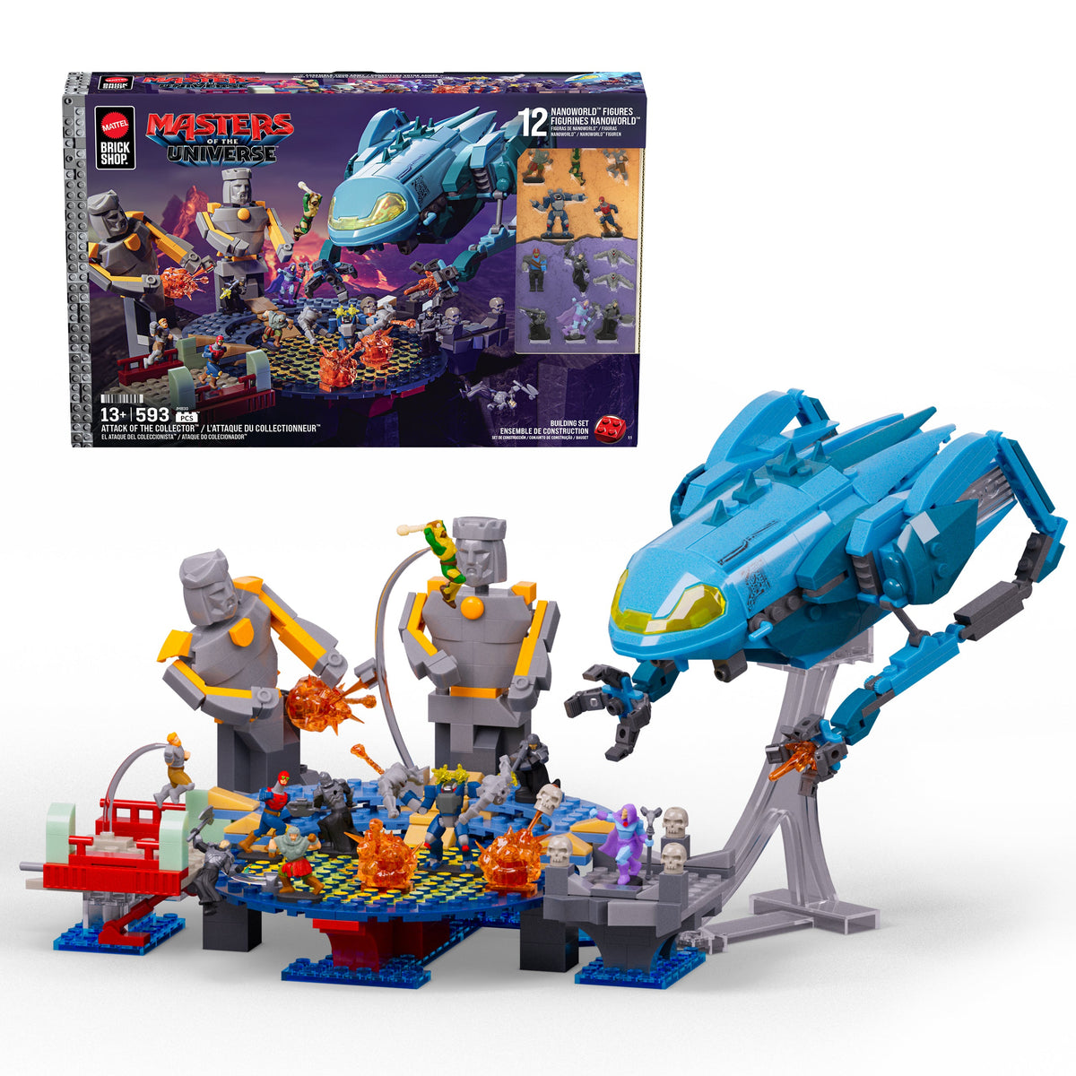 Mattel Brick Shop Masters Of The Universe Attack Of The Collector Building Toy Kit (593 Pieces), For Collectors