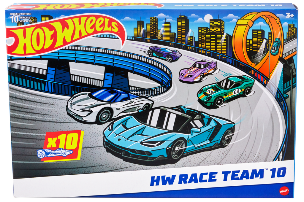 Hot Wheels Race Car 10-Pack, Set Of 10 1:64 Scale Toy Vehicles
