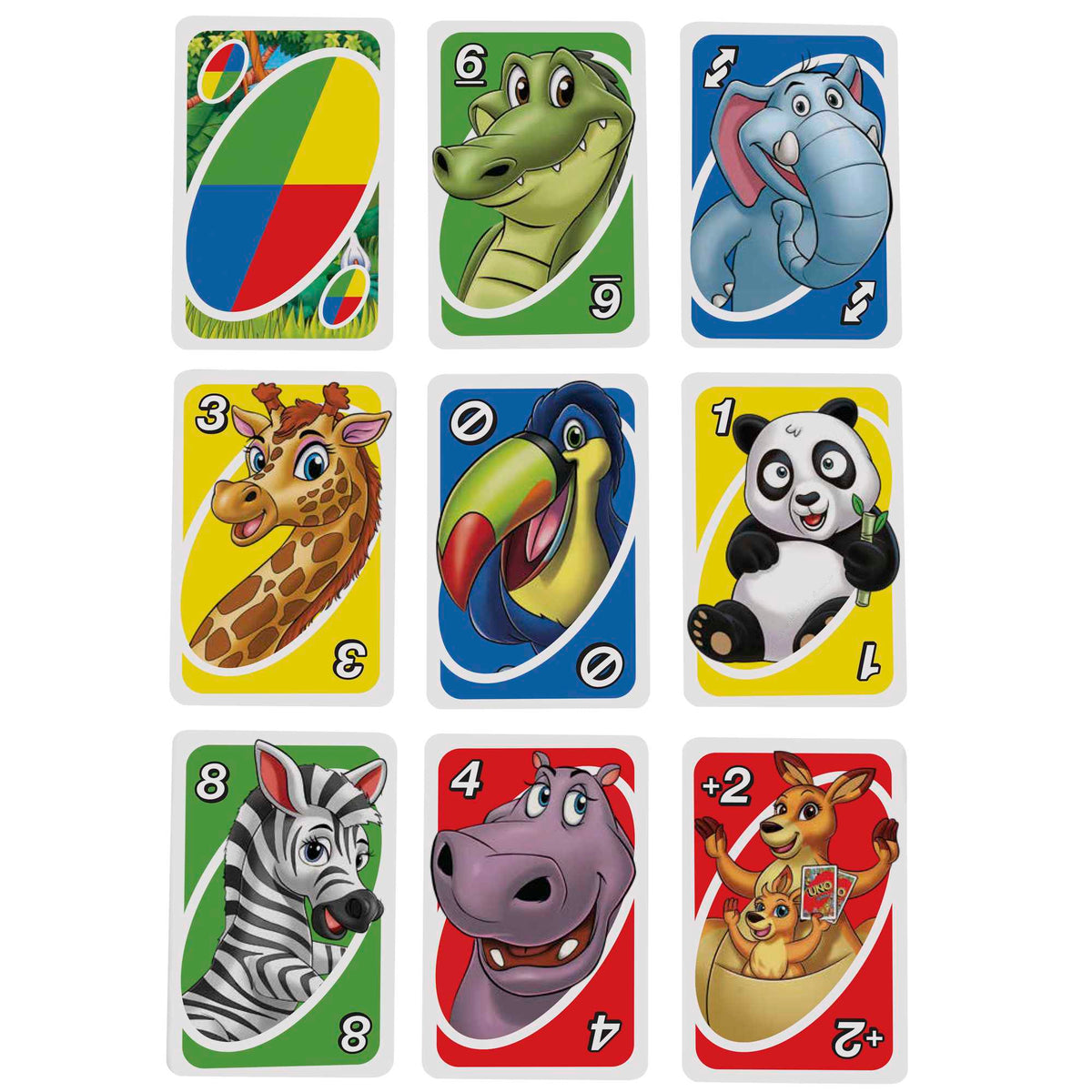 UNO Junior Card Game For Kids With Simple Rules & Animal Matching For 2-4 Players