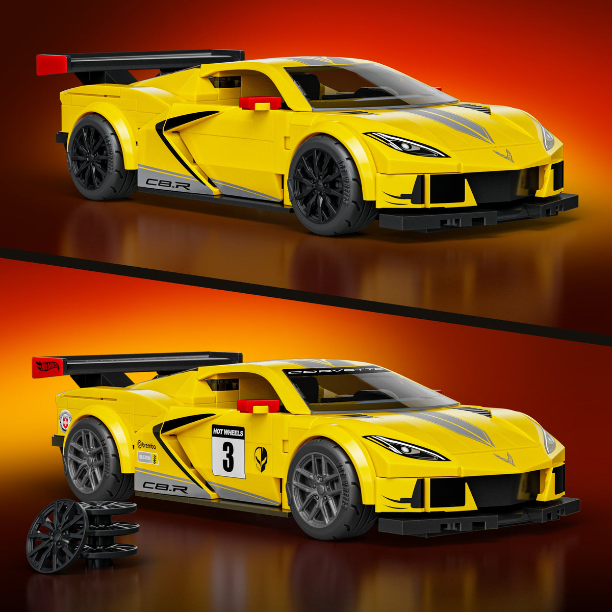 Mattel Brick Shop Hot Wheels Juguete de Construcción Speed '20 Corvette C8.R