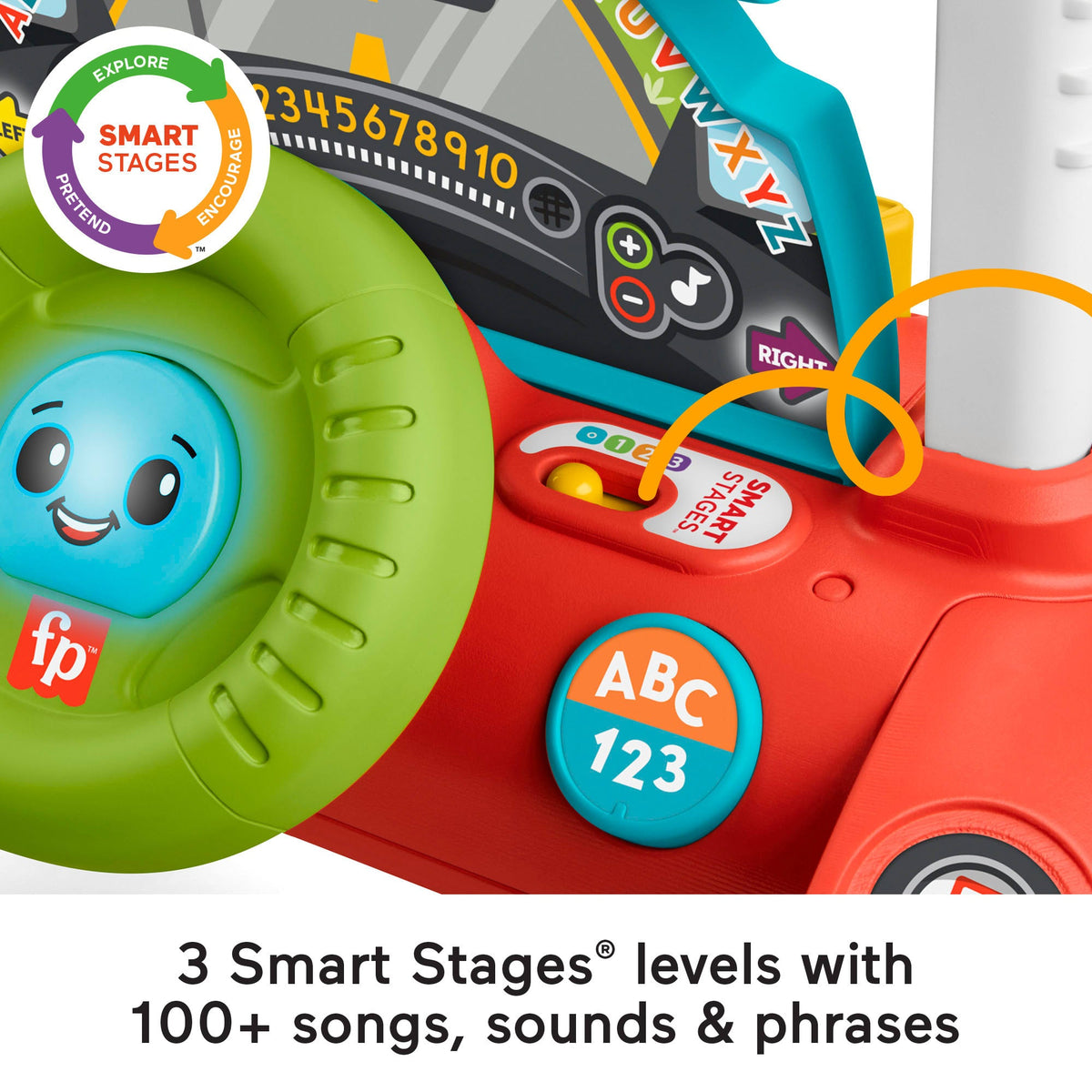 Fisher-Price 2-Sided Steady Speed Walker, Car-themed Baby Learning Toy