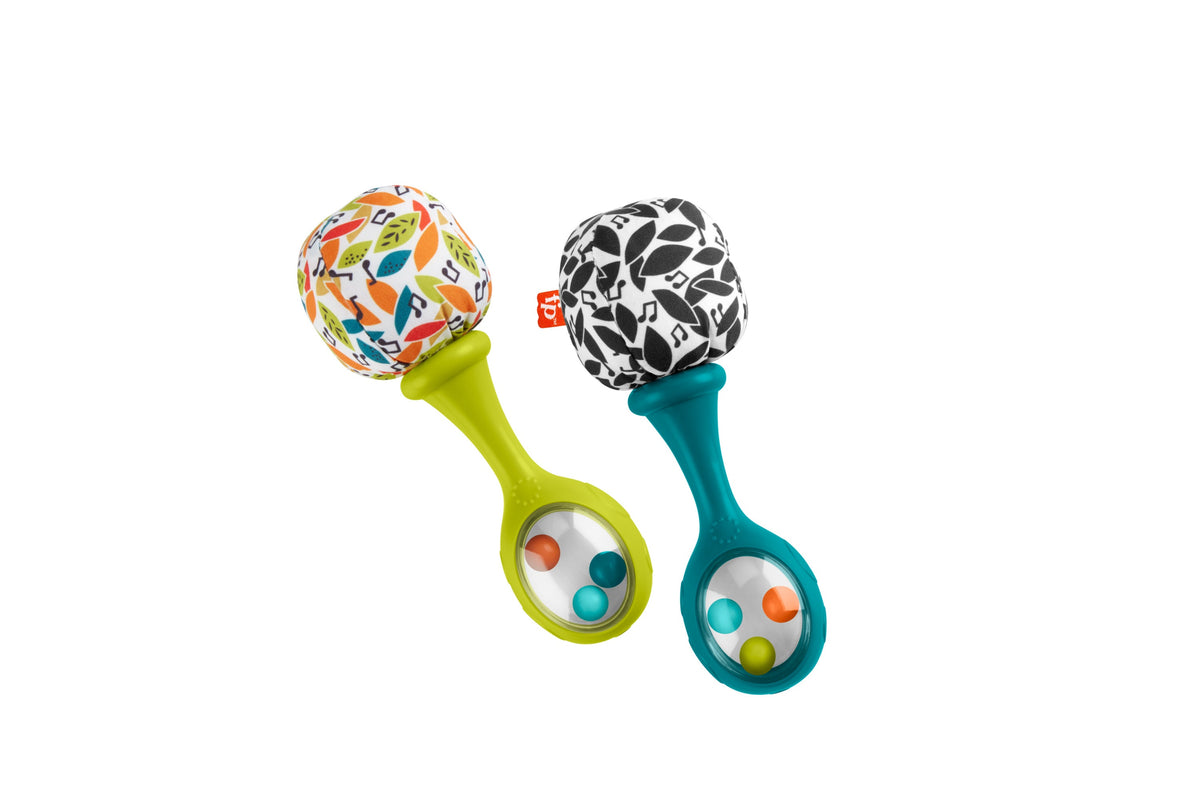 Fisher-Price Baby Sonajas para Bebés Maracas Azul y Verde Diversión y Música