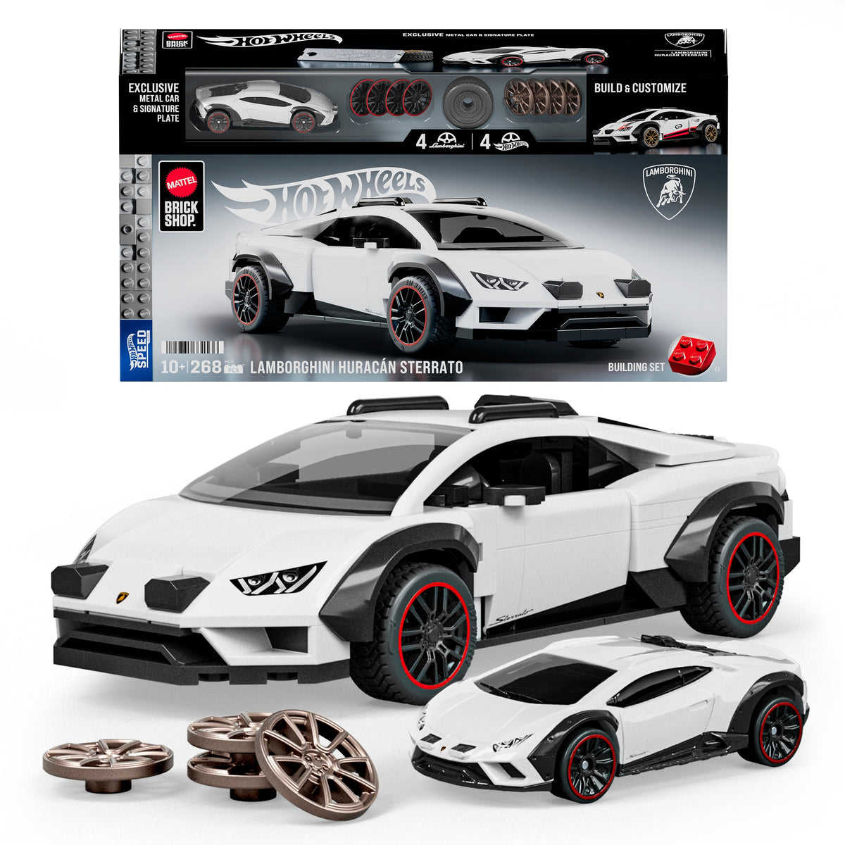 Mattel Brick Shop Hot Wheels Lamborghini Huracan Sterrato Building Toy Kit