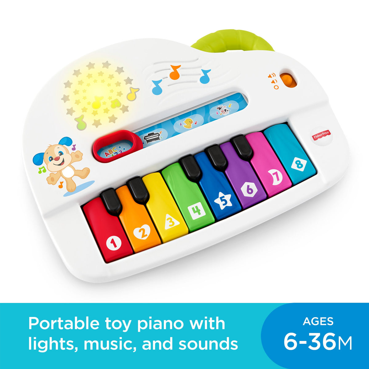 Fisher-Price Laugh & Learn Silly Sounds Light-Up Piano Interactive Toy For Baby & Toddler