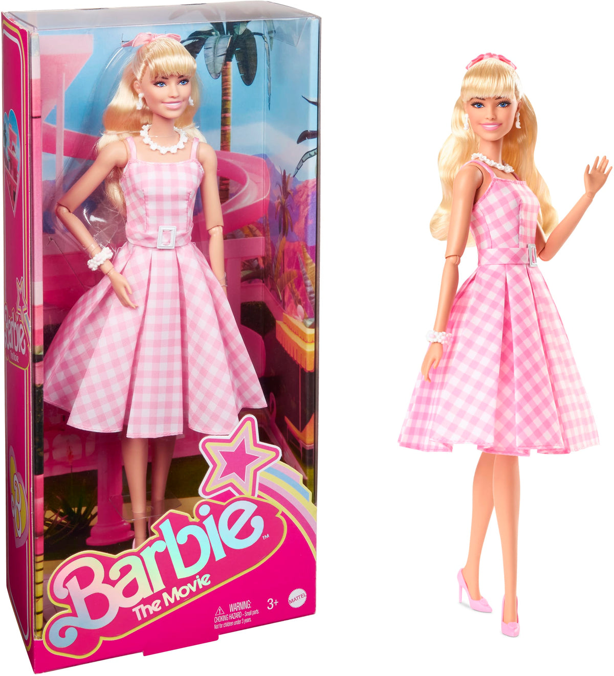 Barbie the Movie Collectible Doll, Margot Robbie As Barbie In Pink Gingham Dress
