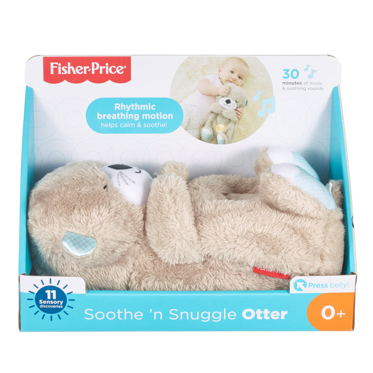 Fisher-Price Soothe 'n Snuggle Otter, Plush Baby Toy, Sound Machine With Breathing Motion