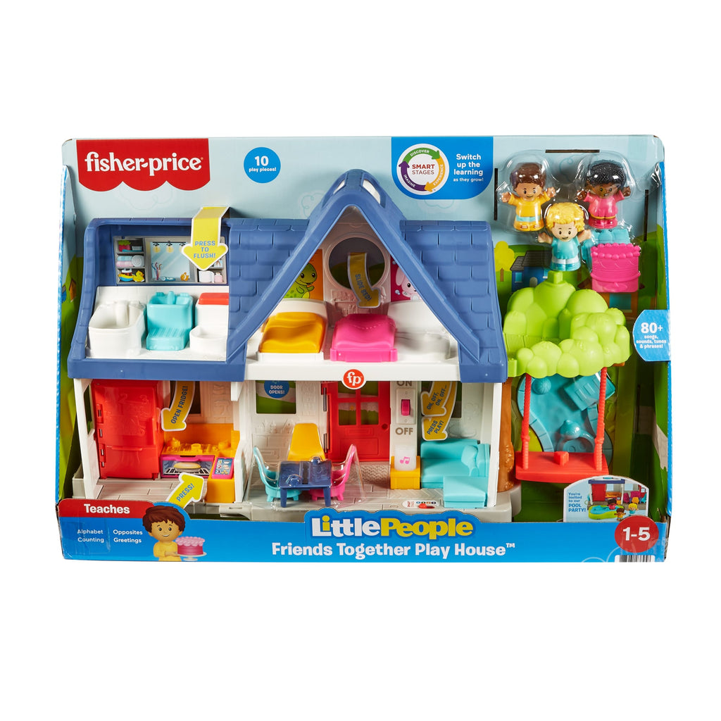 Fisher-Price Little People Friends Together Play House Toddler Learning Playset, 10 Pieces