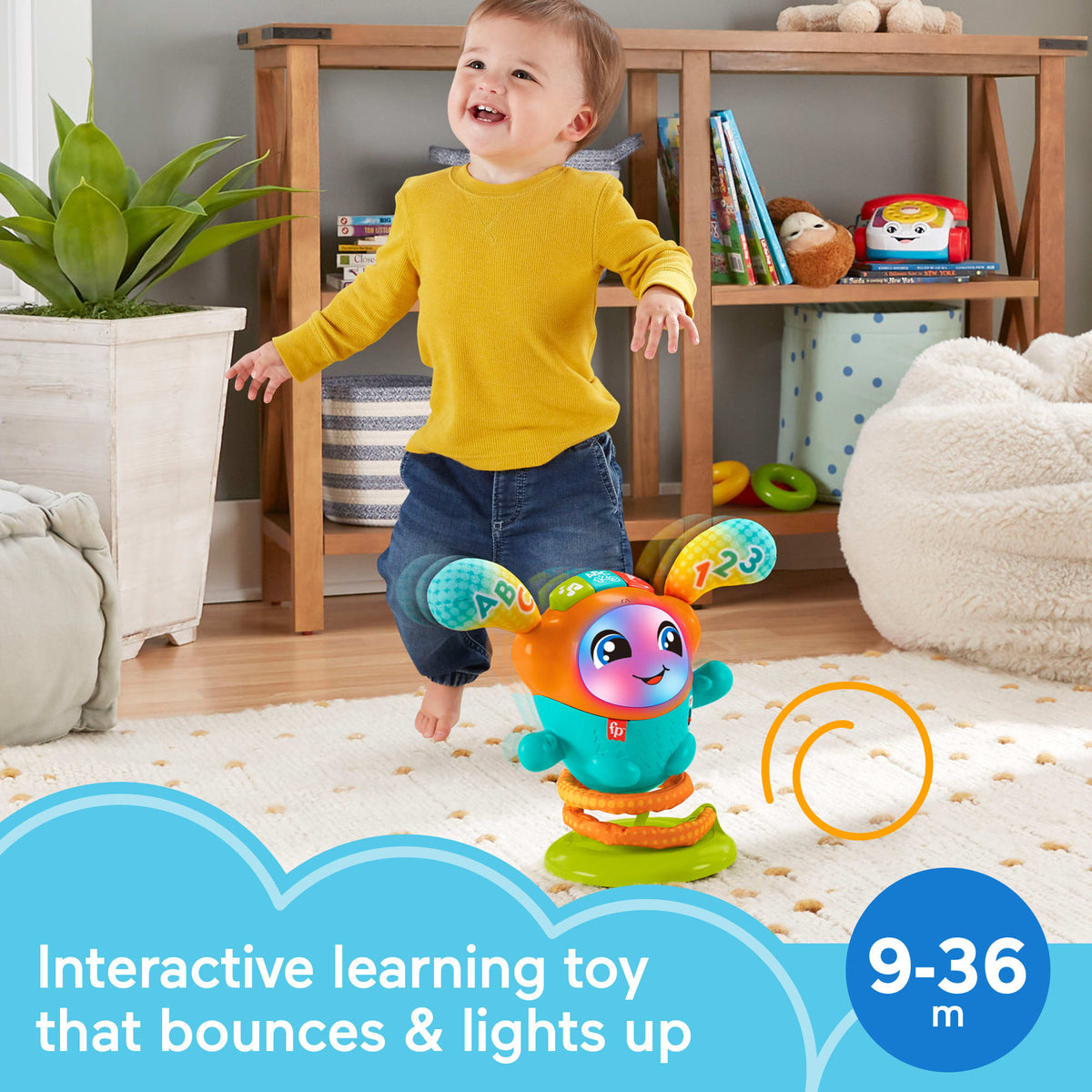 Fisher-Price DJ Bouncin’ Beats Electronic Baby & Toddler Learning Toy, Multilanguage Version