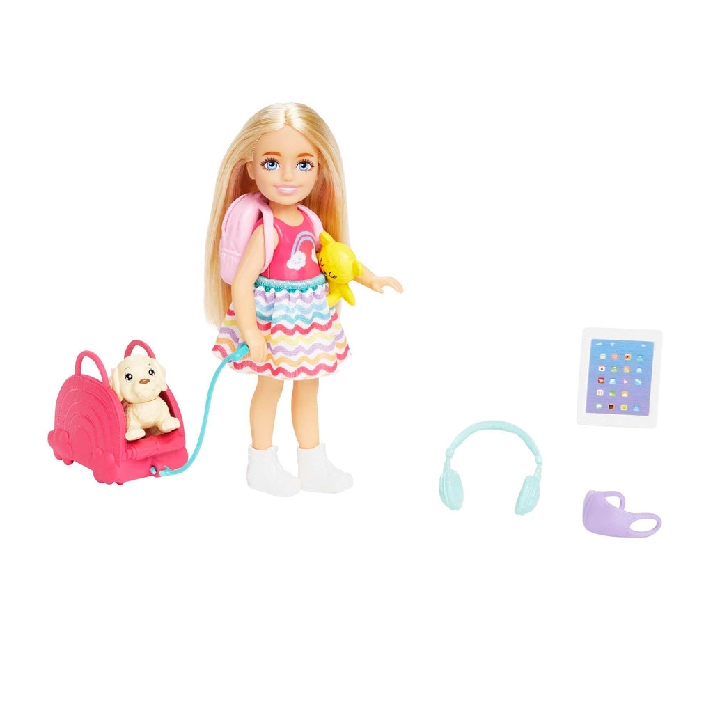 Barbie®-Chelsea en Voyage-Coffret Avec Chiot et Accessoires