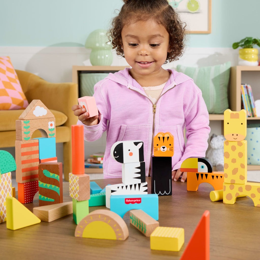 Fisher-Price Brinquedo para Bebês Animaizinhos da Selva de Madeira