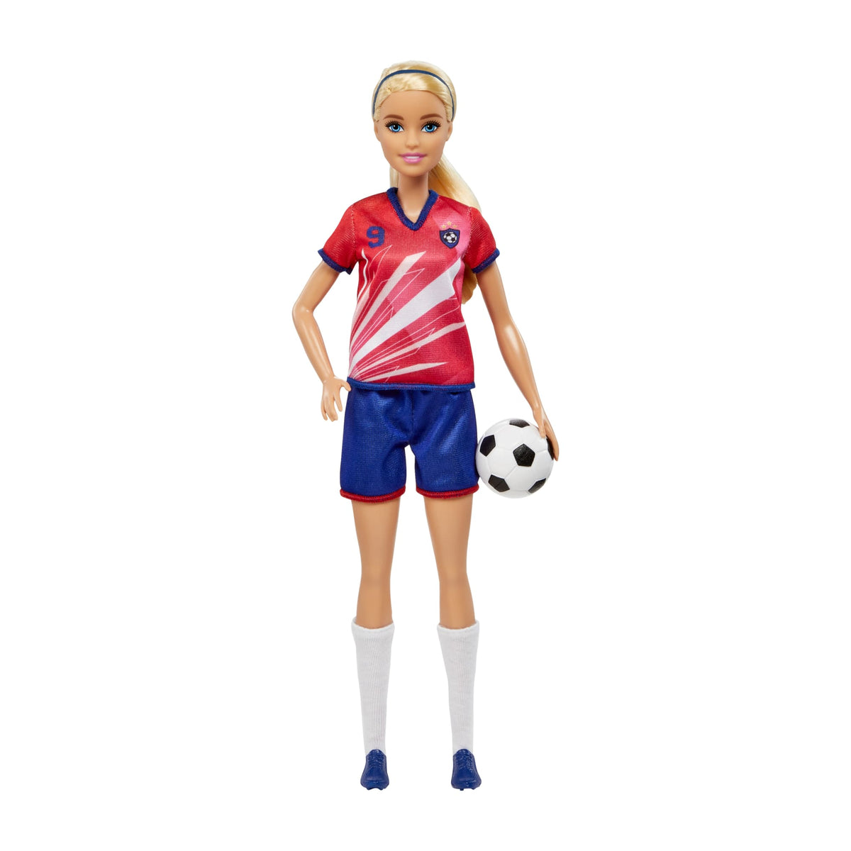 Barbie Profissões Boneca Jogadora de Futebol Camiseta Vermelha