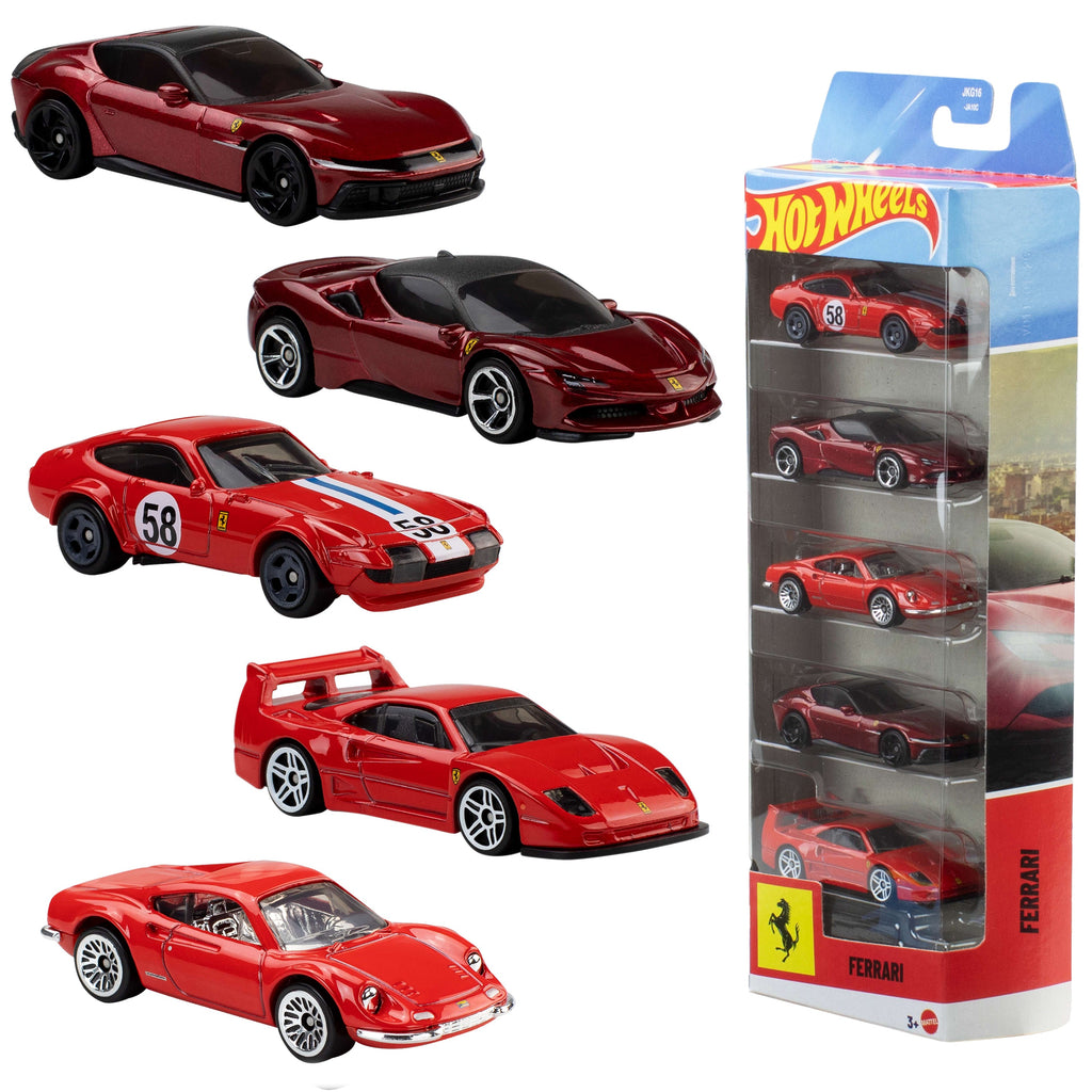 Hot Wheels Diecast Veículo de Brinquedo Pacote com 5 Carros Rosso