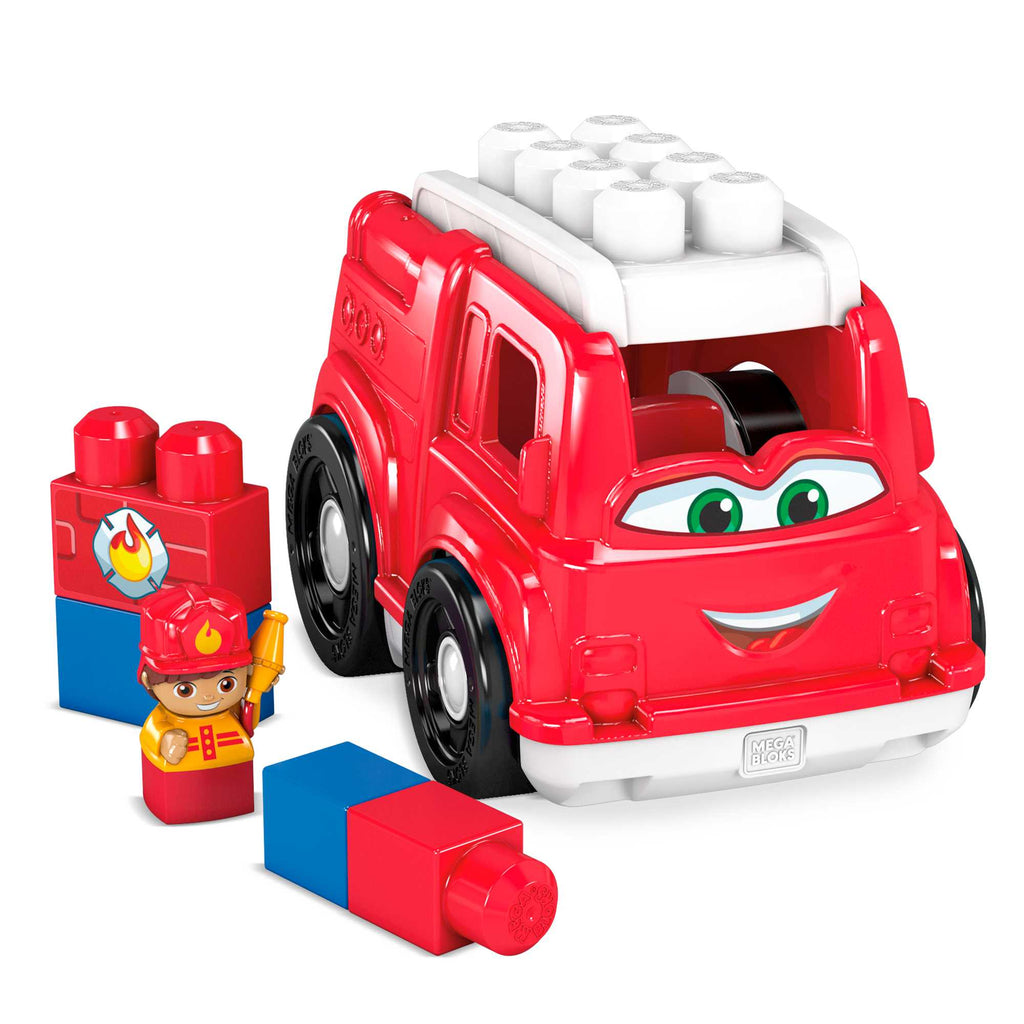 MEGA BLOKS Freddy Fire Truck Building Set With 4 Big Building Blocks