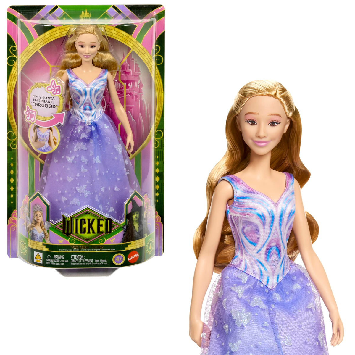 Universal Pictures’ Wicked: For Good Singing Glinda Doll, Movie-inspired Outfit, Sings “For Good”