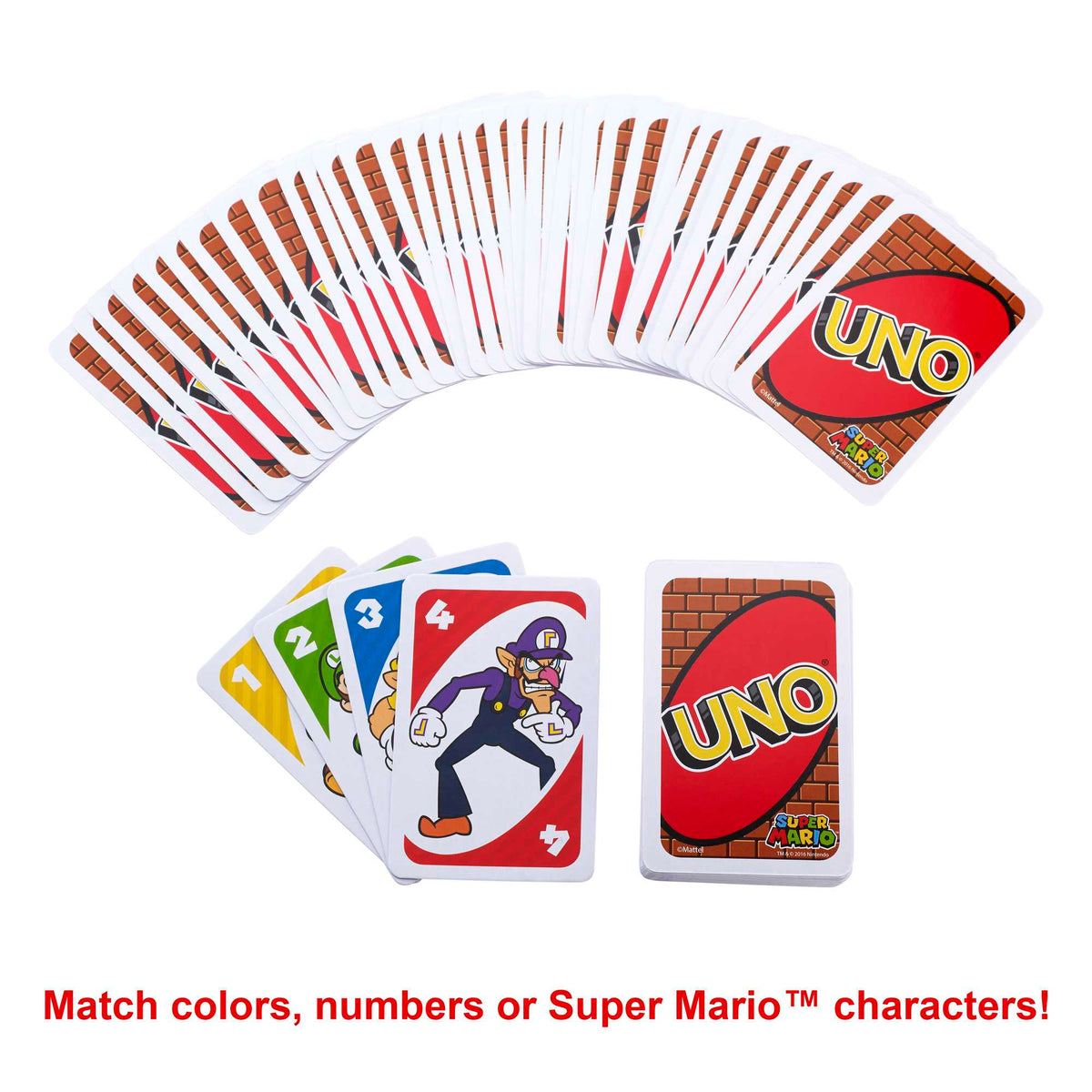 UNO Super Mario Card Game, Video Game Themed Travel Game in Collectible Storage Tin