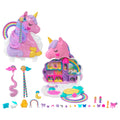 Polly Pocket Mini Toys, Rainbow Unicorn Salon Playset With 2 Dolls And 20+ Accessories